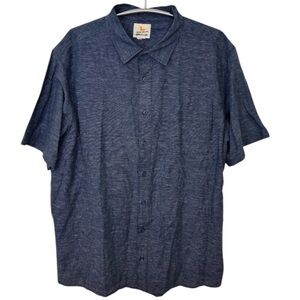 Field & Stream Navy Blue Casual Button Down Short Sleeve Shirt Size Large
